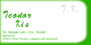 teodor kis business card